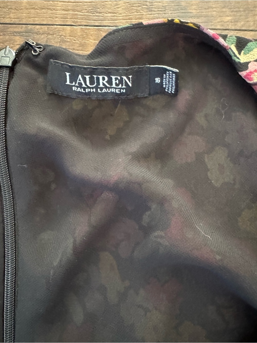 Lauren Ralph Lauren Black Floral High-Low Midi Dress - Picture 3 of 9